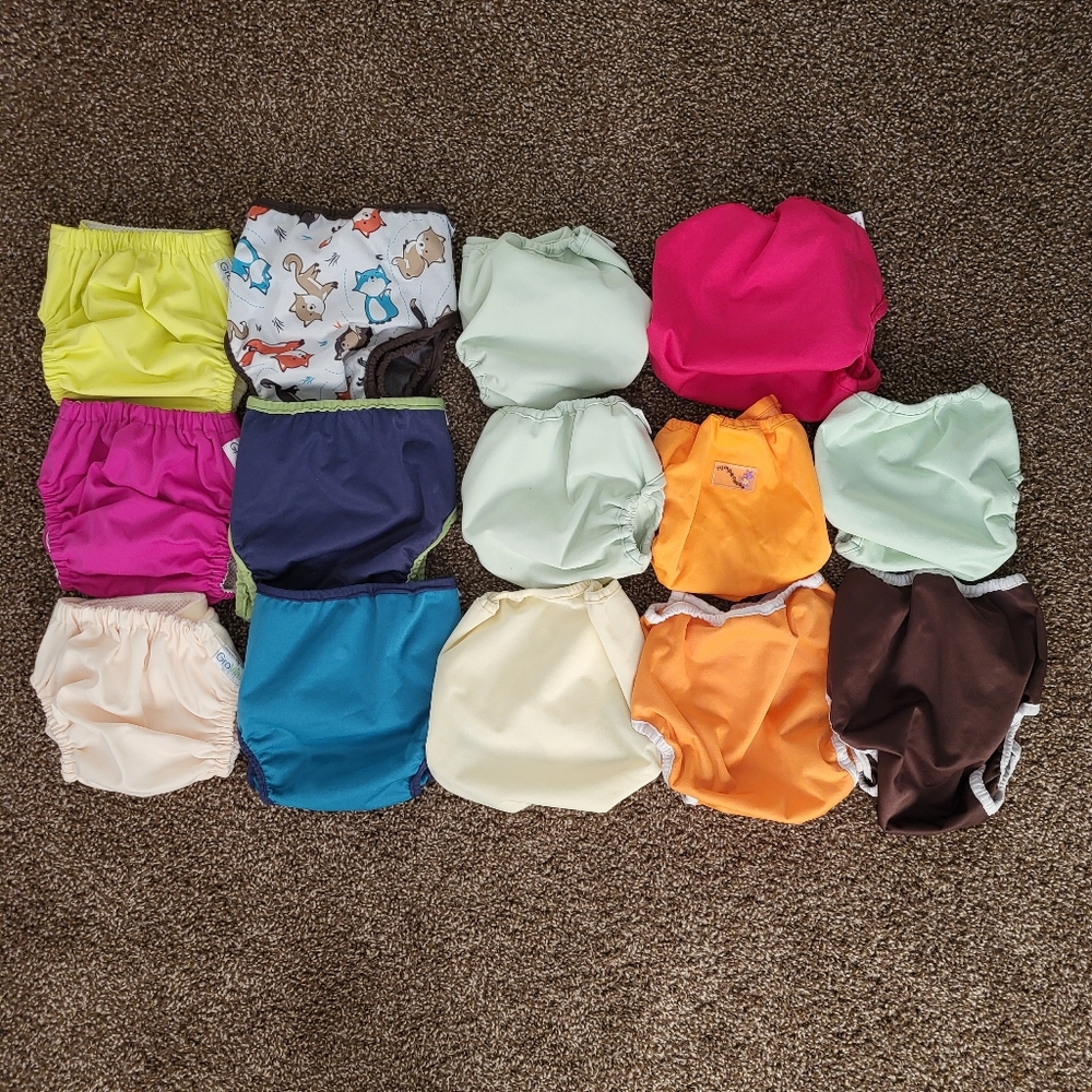 Lot of 14 Cloth Diaper Covers in a variety of brands